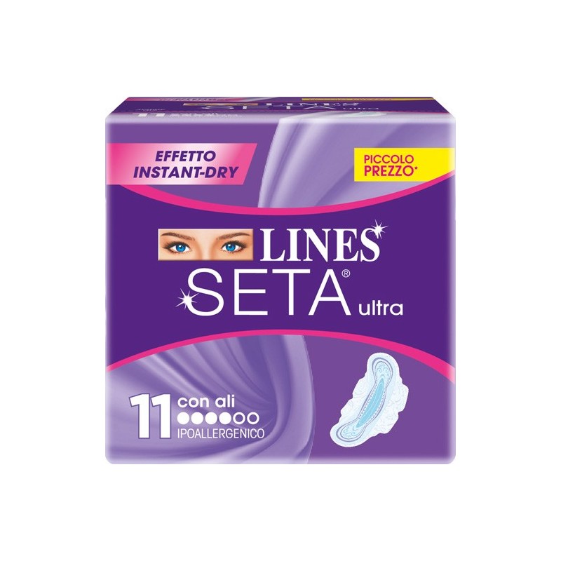 Lines seta ultra assorbenti con ali 11 pezzi Lines seta ultra assorbenti con ali 11 pezzi