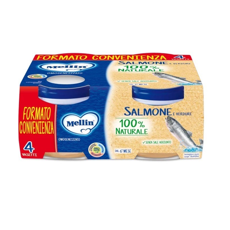Mellin omogeneizzato di salmone e verdure 4 x 80 g