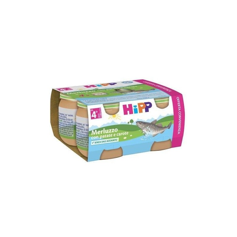 Hipp omogeneizzato merluzzo/patate/carote 4x80 g
