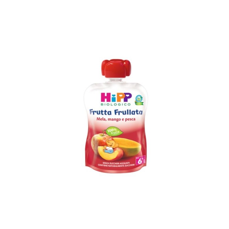 Hipp bio frutta frullata mela/mango/pesca 90 g Hipp bio frutta frullata mela/mango/pesca 90 g