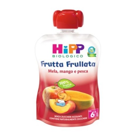 Hipp bio frutta frullata mela/mango/pesca 90 g Hipp bio frutta frullata mela/mango/pesca 90 g
