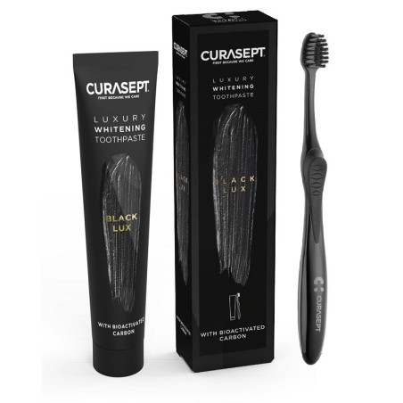 Curasept black luxury whitening dentifricio 75 ml + spazzolino
