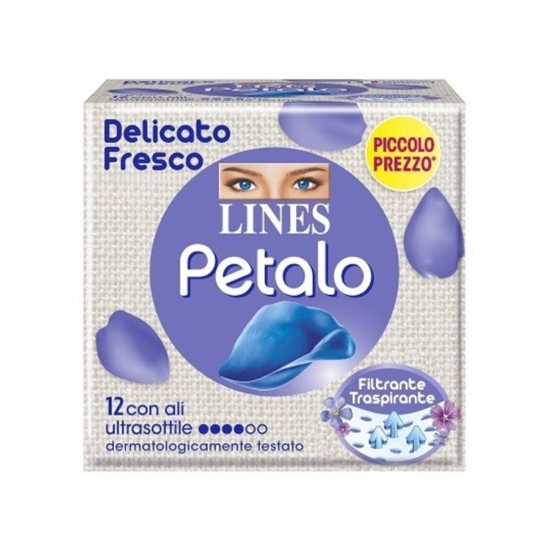 Lines petalo blu assorbente con ali 12 pezzi