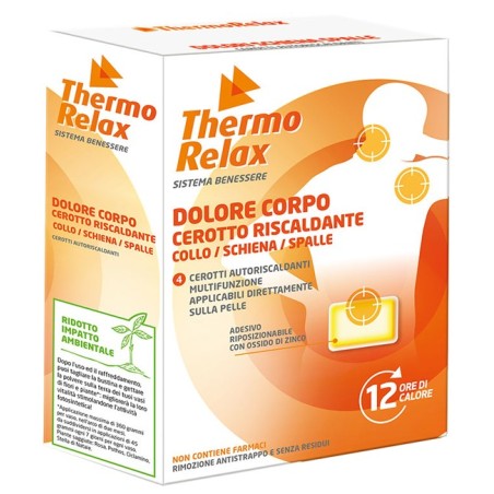 Thermorelax cerotto autoriscaldante dolore corpo collo/schiena/spalle 4 pezzi