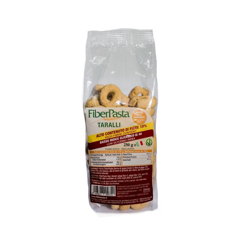Fiberpasta taralli basso indice glicemico 250 g Fiberpasta taralli basso indice glicemico 250 g