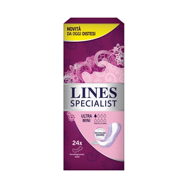 Pannolone sagomato lines specialist ultramini 24 pezzi farma