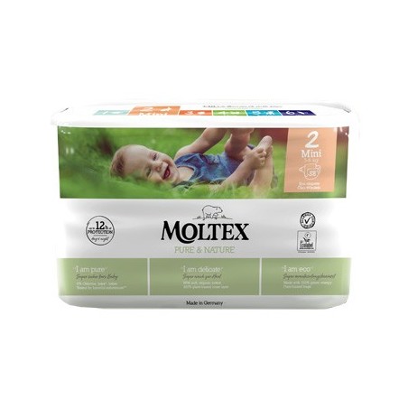 Pannolini moltex pure & nature mini 3-6 kg taglia 2 38 pezzi