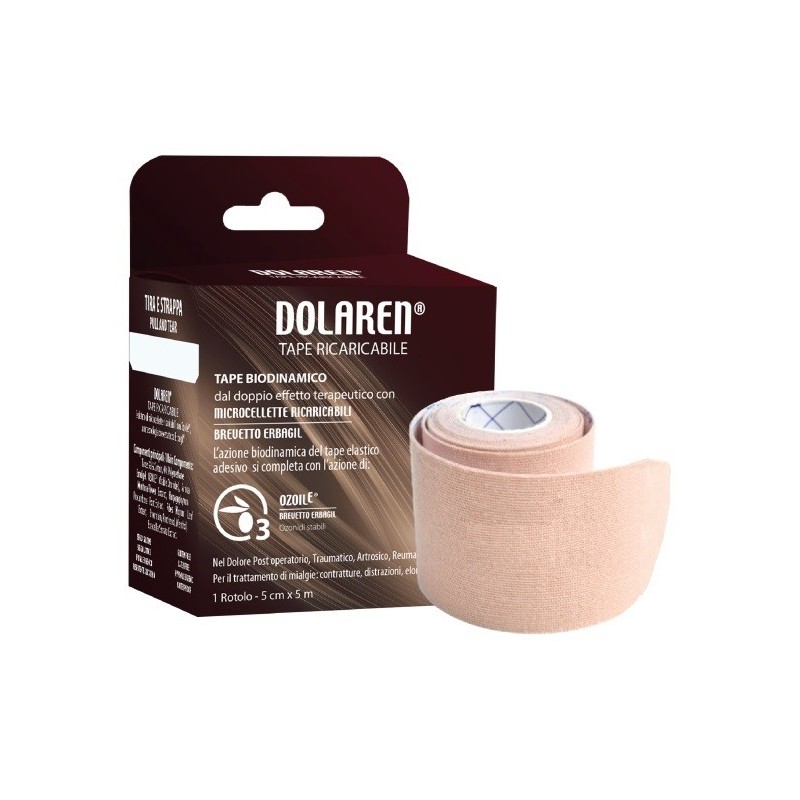 Dolaren tape ricaricabile cerotto terapeutico beige cm 5x5 min rotolo
