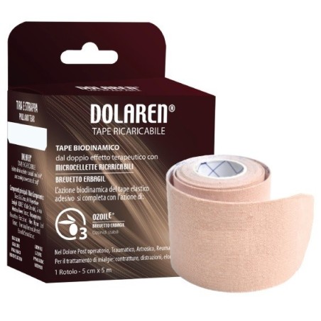 Dolaren tape ricaricabile cerotto terapeutico beige cm 5x5 min rotolo
