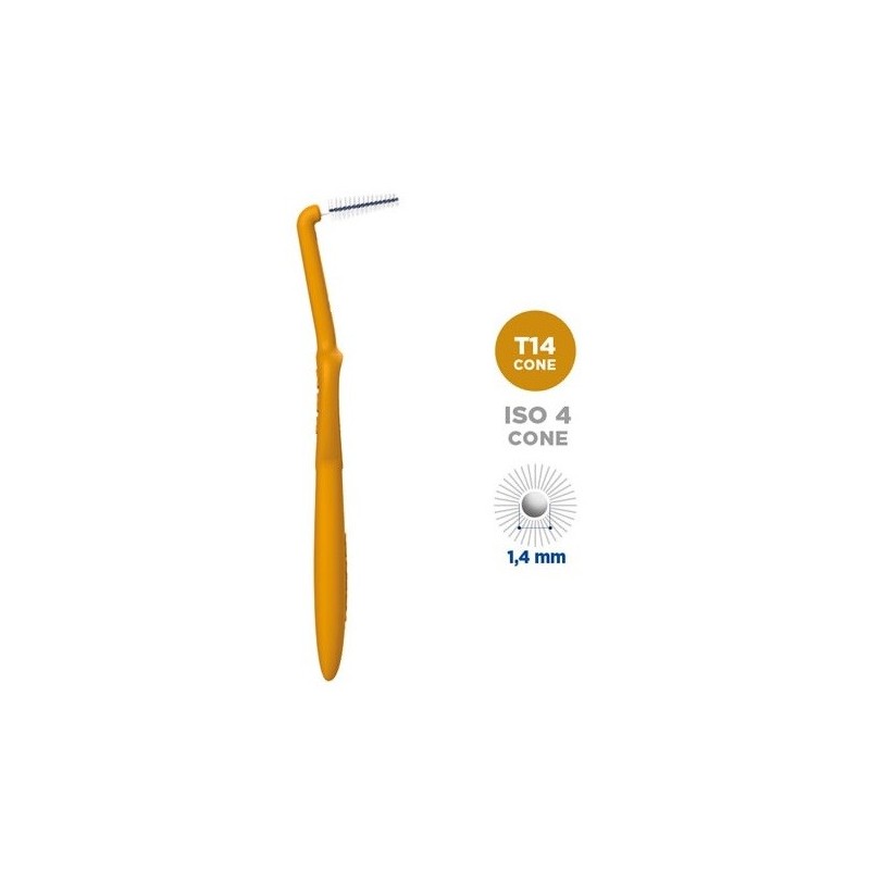 Scovolino curasept proxi angle misura t14 conico iso 4 colore ocra diametro 1,4 mm