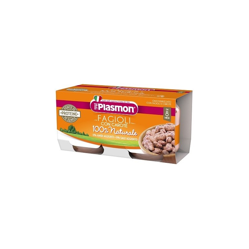 Plasmon omogeneizzato fagioli borlotti e carote 2x80 g Plasmon omogeneizzato fagioli borlotti e carote 2x80 g