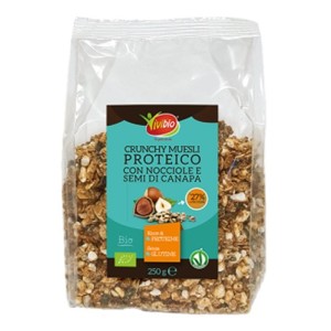 Vivibio crunchy proteico con nocciole e semi di canapa 250 g