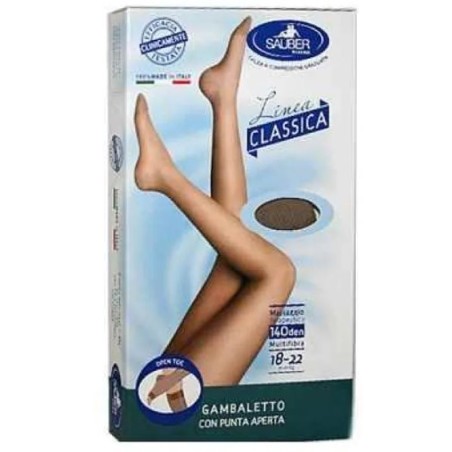 Sauber gambaletto open toe 140 denari maglia liscia neutro beige taglia 3