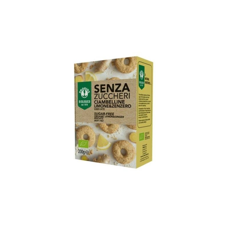 Ciambelline limone/zenzero senza zucchero 200 g Ciambelline limone/zenzero senza zucchero 200 g