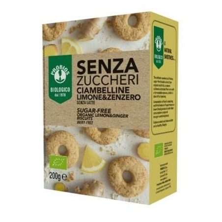 Ciambelline limone/zenzero senza zucchero 200 g Ciambelline limone/zenzero senza zucchero 200 g