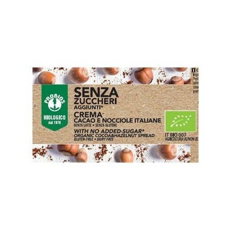 Crema spalmabile cacao/nocciole senza zuccheri aggiunti 200g