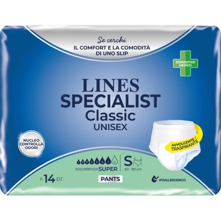 Pannolone a mutanda lines specialist classic pants super s 14 pezzi