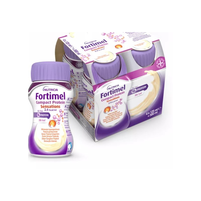 Fortimel compact protein hot tropical zenzero 4 x 125 ml