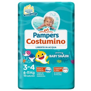 Pampers costumino baby shark cp s3-4 12 pezzi