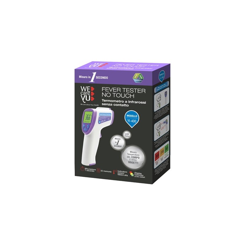 Termometro a infrarossi senza contatto wecareyu fever testerno touch 1 pezzo