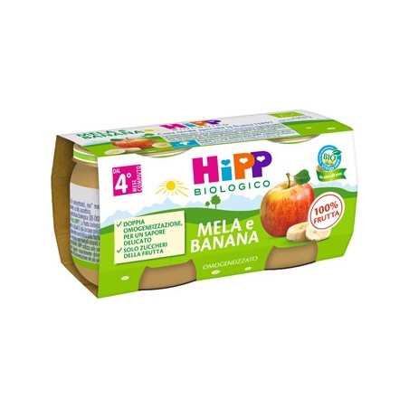 Hipp bio omogeneizzato mela/banana 2x80 g Hipp bio omogeneizzato mela/banana 2x80 g