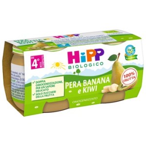 Hipp bio omogeneizzato kiwi/banana/pera 2x80 g
