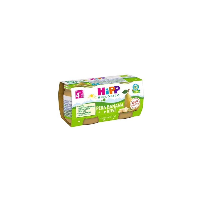 Hipp bio omogeneizzato kiwi/banana/pera 2x80 g
