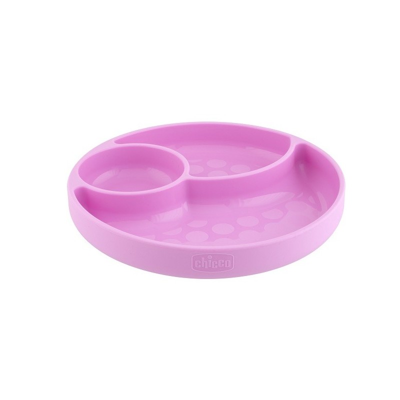 Chicco piatto silicone ventosa rosa