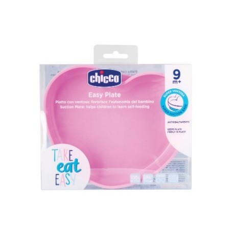 Chicco piatto cuore ventosa silicone rosa