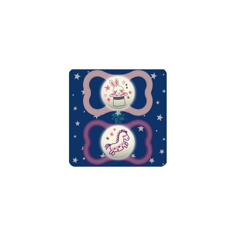 Mam air night succhietto 16+ mesi silicone femmina 2 pezzi