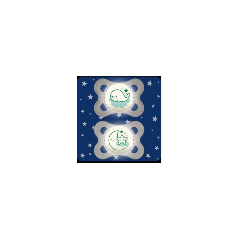 Mam succhietto original night 2-6 mesi silicone neutro 2 pezzi