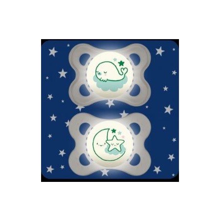 Mam succhietto original night 2-6 mesi silicone neutro 2 pezzi