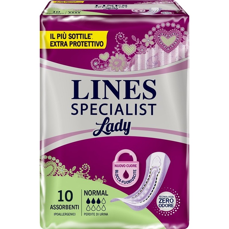 Assorbenti per incontinenza lines specialist lady normal 10pezzi