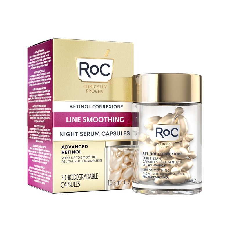 Roc retinol correxion line smoothing siero viso notte 30 capsule Roc retinol correxion line smoothing siero viso notte 30 capsule