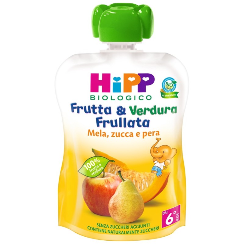 Hipp bio frutta & verdura mela pera zucca 90 g