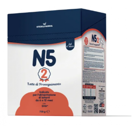 N5 2 latte di proseguimento in polvere 6/12 mesi 750 g