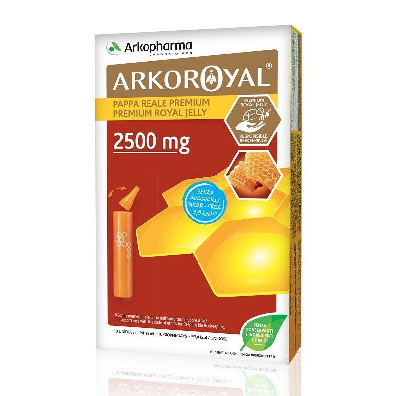 Arkoroyal pappa reale 2500 mg senza zucchero 10 fiale