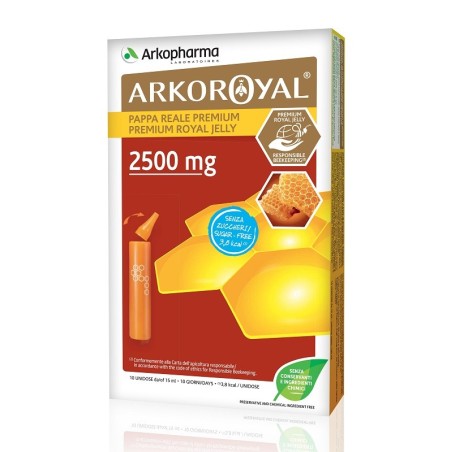 Arkoroyal pappa reale 2500 mg senza zucchero 10 fiale