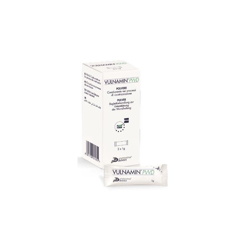 Vulnamin pwd medicazione interattiva in polvere di sodio jaluronato e aminoacidi 2 stick pack