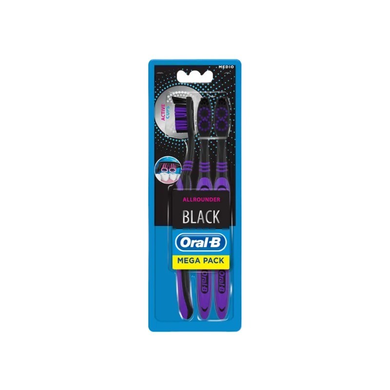 Oralb all rounder black spazzolino manuale 3 pezzi
