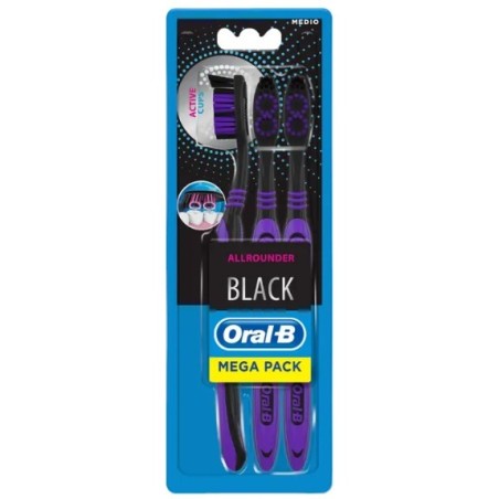 Oralb all rounder black spazzolino manuale 3 pezzi