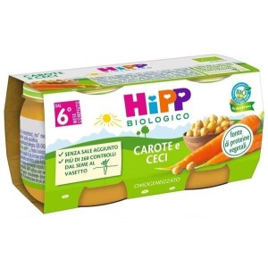 Hipp bio omogeneizzato carote/ceci 2x80 g
