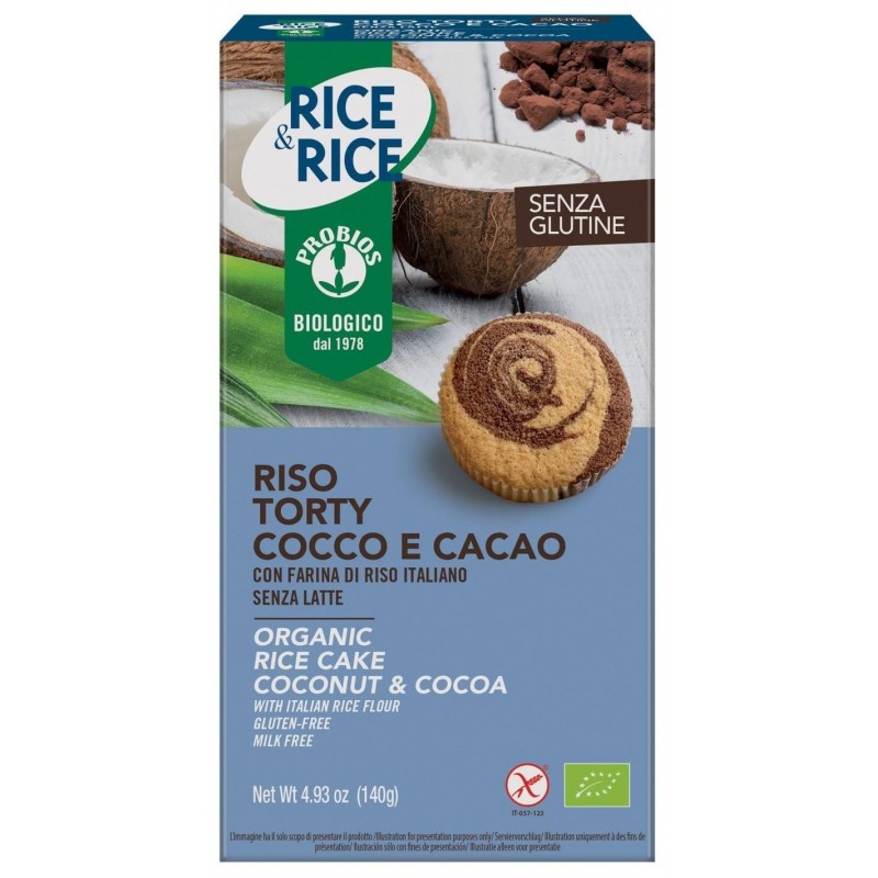 Probios riso torty cocco cacao 140 g Probios riso torty cocco cacao 140 g