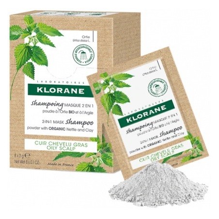 Klorane shampoo maschera lavante polvere ortica 8 bustine 3g