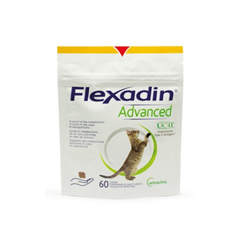 Flexadin advanced gatto tutte le taglie busta da 60 tavolette appetibili masticabili
