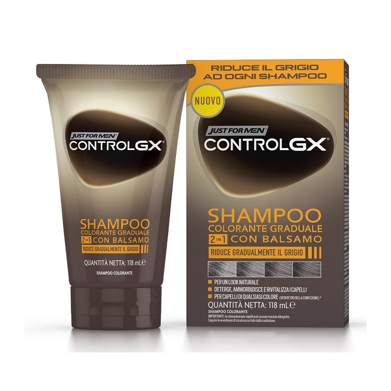 Just for men control gx shampoo colorante graduale 2 in 1 con balsamo 150 ml