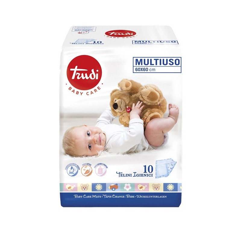 Trudi baby care telini multiuso 60x60 cm 10 pezzi