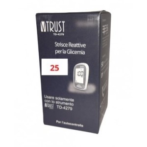 Strisce misurazione glicemia vtrust td-4279 gluc 25 pezzi