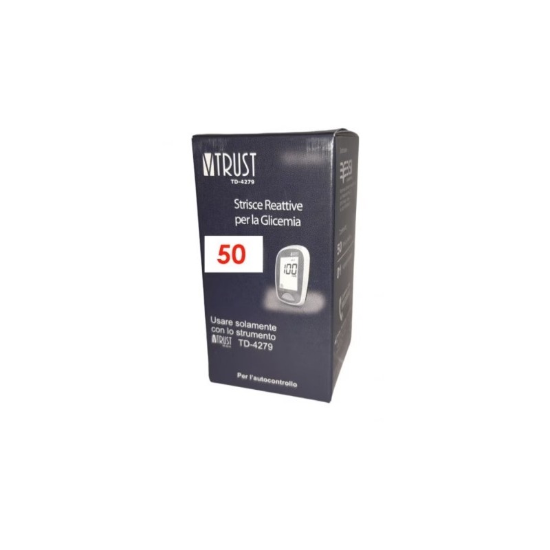 Strisce misurazione glicemia vtrust td-4279 gluc 50 pezzi