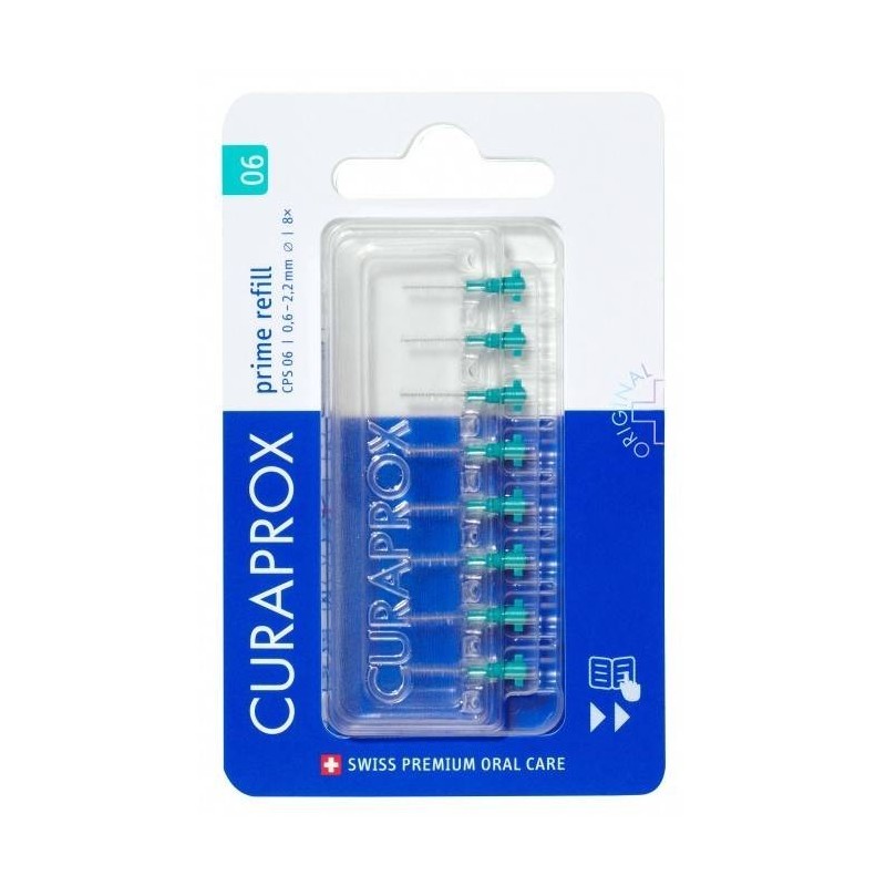 Curaprox capsule 06 scovolino prime refill turquoise 8 pezzi